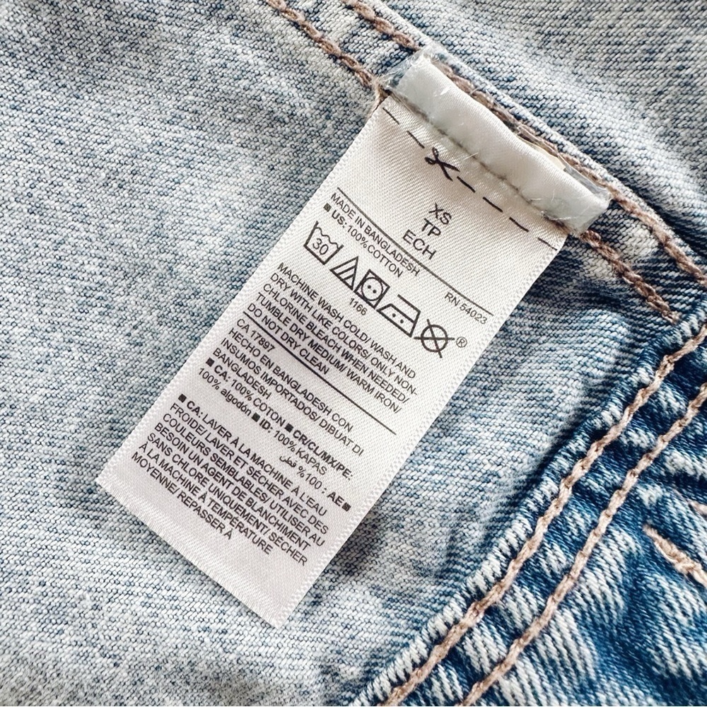 Old Navy Blue Distressed Oversized Denim Jacket - Picture 5 of 5